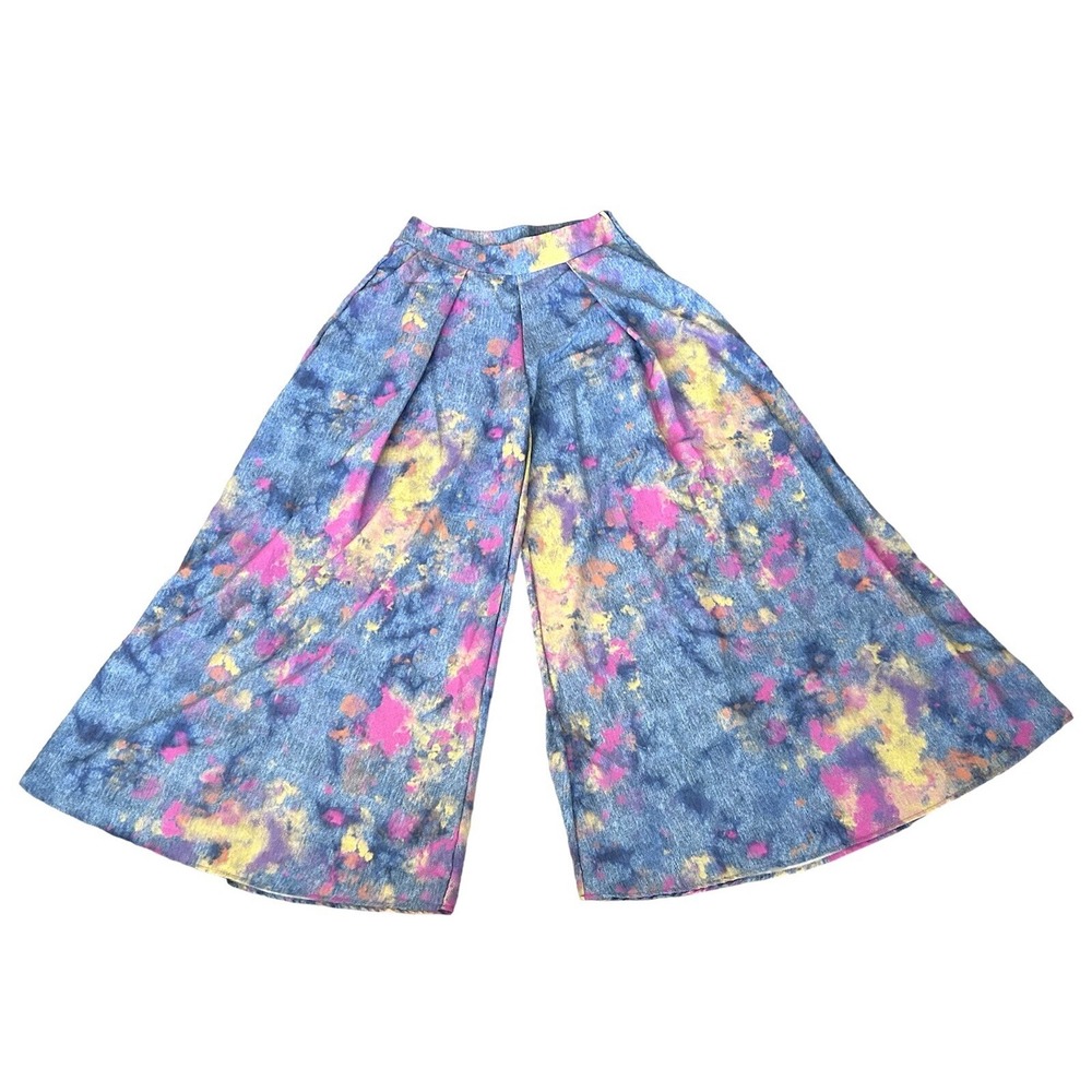 Nylon Apparel Women's‎ Pants Wide Leg Palazzo Festival Paint Splatter Art Medium